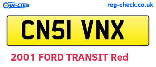 CN51VNX are the vehicle registration plates.