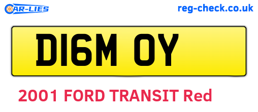 D16MOY are the vehicle registration plates.