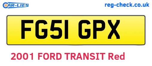 FG51GPX are the vehicle registration plates.