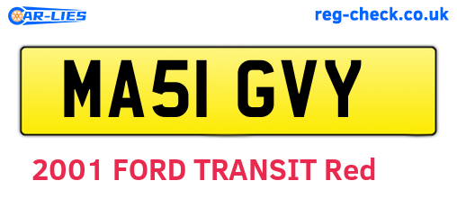 MA51GVY are the vehicle registration plates.