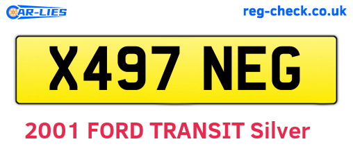 X497NEG are the vehicle registration plates.