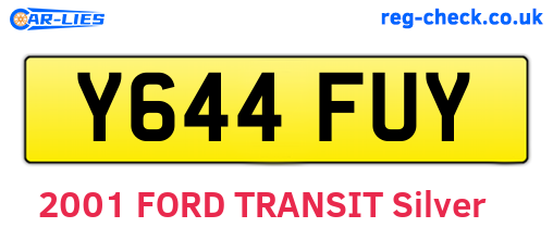 Y644FUY are the vehicle registration plates.
