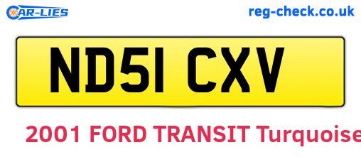 ND51CXV are the vehicle registration plates.
