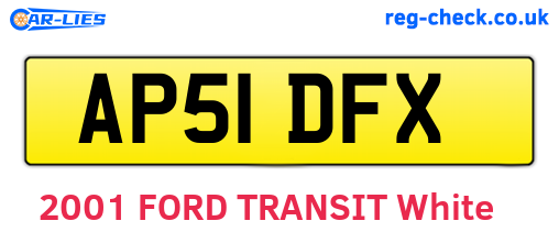AP51DFX are the vehicle registration plates.