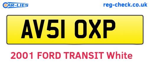 AV51OXP are the vehicle registration plates.