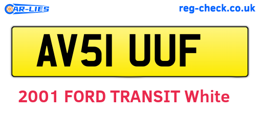 AV51UUF are the vehicle registration plates.