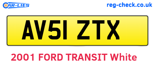 AV51ZTX are the vehicle registration plates.
