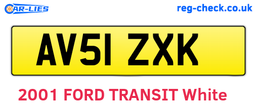 AV51ZXK are the vehicle registration plates.
