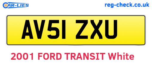 AV51ZXU are the vehicle registration plates.