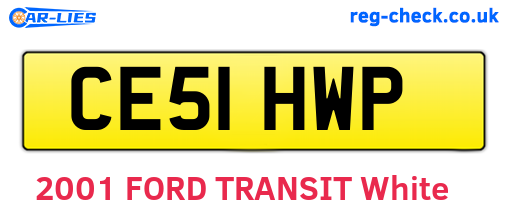 CE51HWP are the vehicle registration plates.