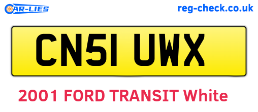 CN51UWX are the vehicle registration plates.