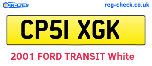 CP51XGK are the vehicle registration plates.