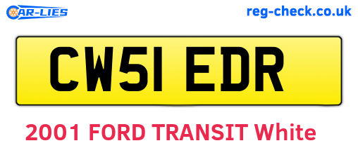 CW51EDR are the vehicle registration plates.