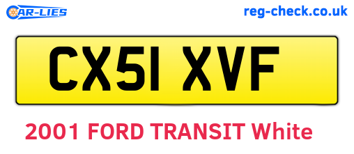 CX51XVF are the vehicle registration plates.