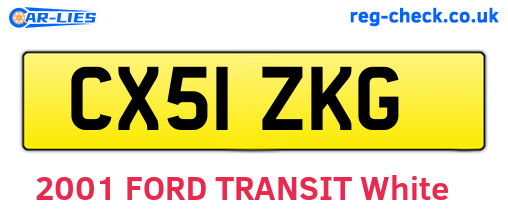 CX51ZKG are the vehicle registration plates.