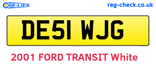 DE51WJG are the vehicle registration plates.