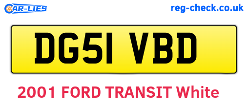 DG51VBD are the vehicle registration plates.