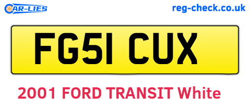 FG51CUX are the vehicle registration plates.