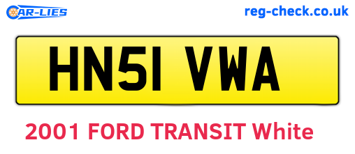 HN51VWA are the vehicle registration plates.