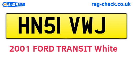 HN51VWJ are the vehicle registration plates.