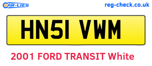 HN51VWM are the vehicle registration plates.
