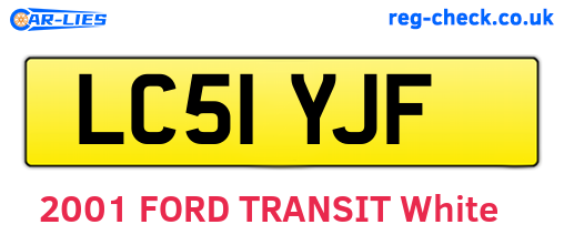 LC51YJF are the vehicle registration plates.