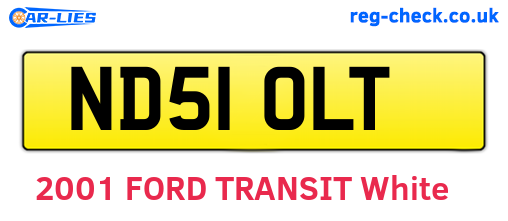 ND51OLT are the vehicle registration plates.