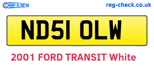 ND51OLW are the vehicle registration plates.