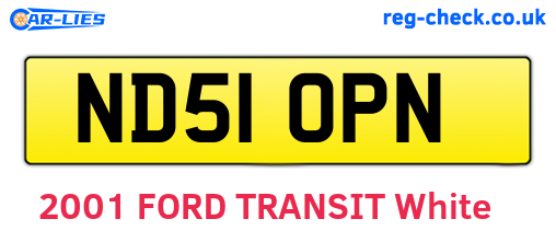 ND51OPN are the vehicle registration plates.