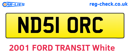 ND51ORC are the vehicle registration plates.