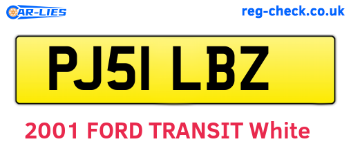 PJ51LBZ are the vehicle registration plates.