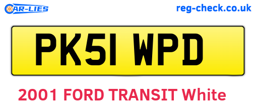 PK51WPD are the vehicle registration plates.