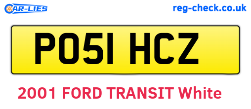 PO51HCZ are the vehicle registration plates.
