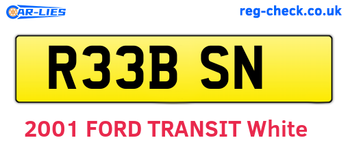 R33BSN are the vehicle registration plates.