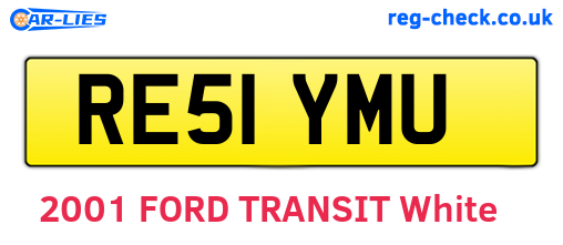 RE51YMU are the vehicle registration plates.