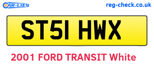 ST51HWX are the vehicle registration plates.