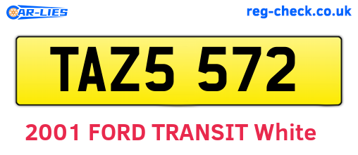 TAZ5572 are the vehicle registration plates.