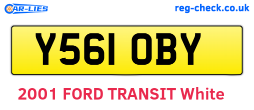 Y561OBY are the vehicle registration plates.