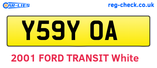 Y59YOA are the vehicle registration plates.
