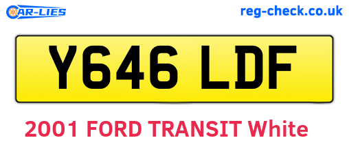 Y646LDF are the vehicle registration plates.