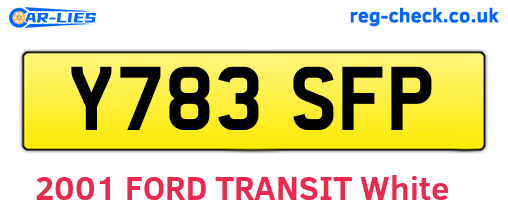 Y783SFP are the vehicle registration plates.