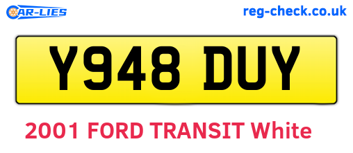 Y948DUY are the vehicle registration plates.