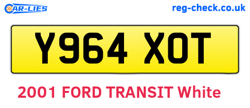 Y964XOT are the vehicle registration plates.
