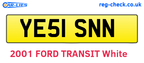 YE51SNN are the vehicle registration plates.