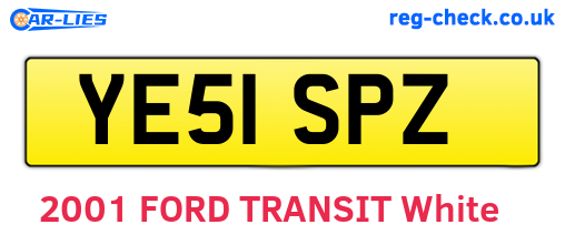 YE51SPZ are the vehicle registration plates.