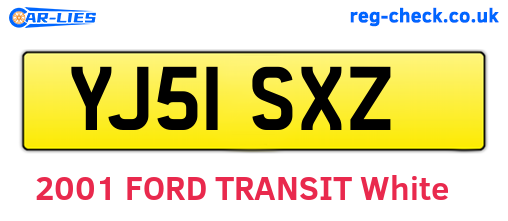 YJ51SXZ are the vehicle registration plates.