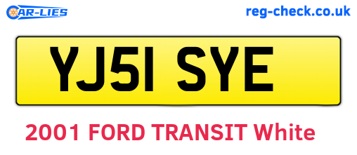YJ51SYE are the vehicle registration plates.