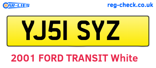 YJ51SYZ are the vehicle registration plates.