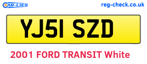 YJ51SZD are the vehicle registration plates.