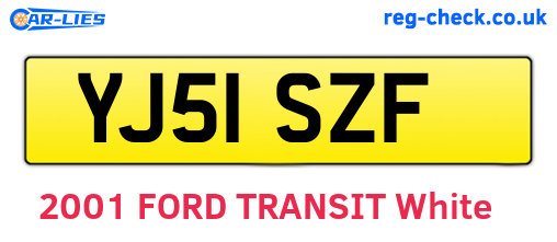 YJ51SZF are the vehicle registration plates.